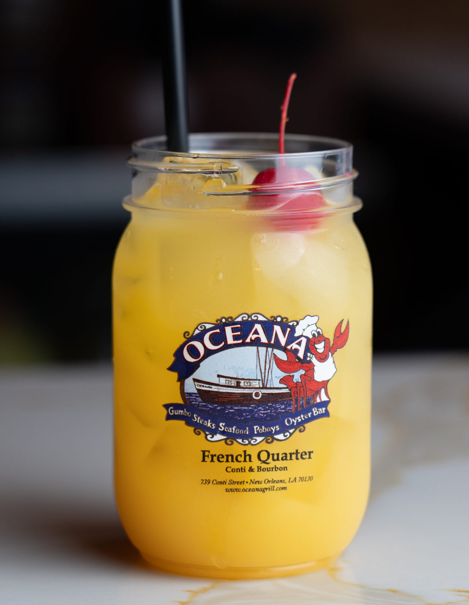 A picture of Oceana Grill's Bahama Mama cocktail.