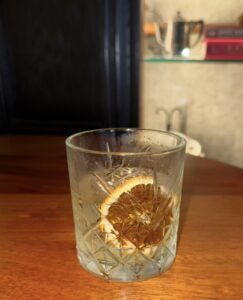A picture of Restaurant R'evolution's Blonde Readhead cocktail.