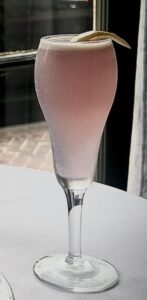 A picture of Tujague's Iris 75 cocktail.